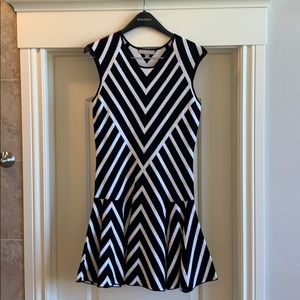 Black and White Fit & Flair Dress